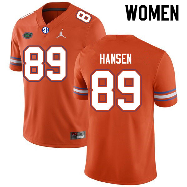 Women #89 Hayden Hansen Florida Gators College Football Jerseys Sale-Orange